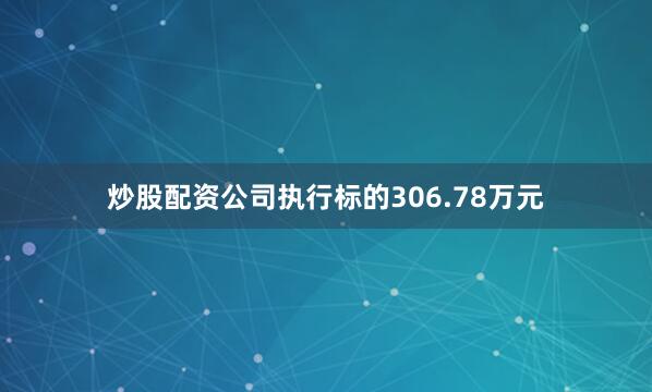 炒股配资公司执行标的306.78万元