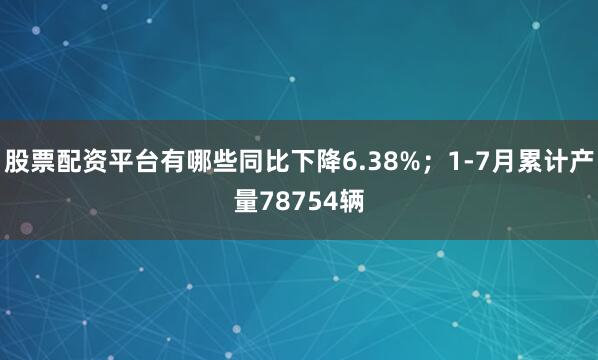 股票配资平台有哪些同比下降6.38%；1-7月累计产量78754辆