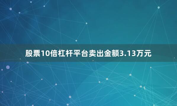 股票10倍杠杆平台卖出金额3.13万元
